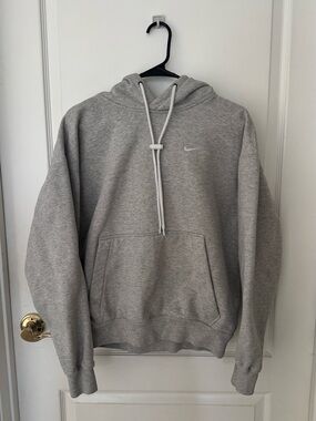 Nike LAB Light Gray Pullover Hoodie with Small Swoosh